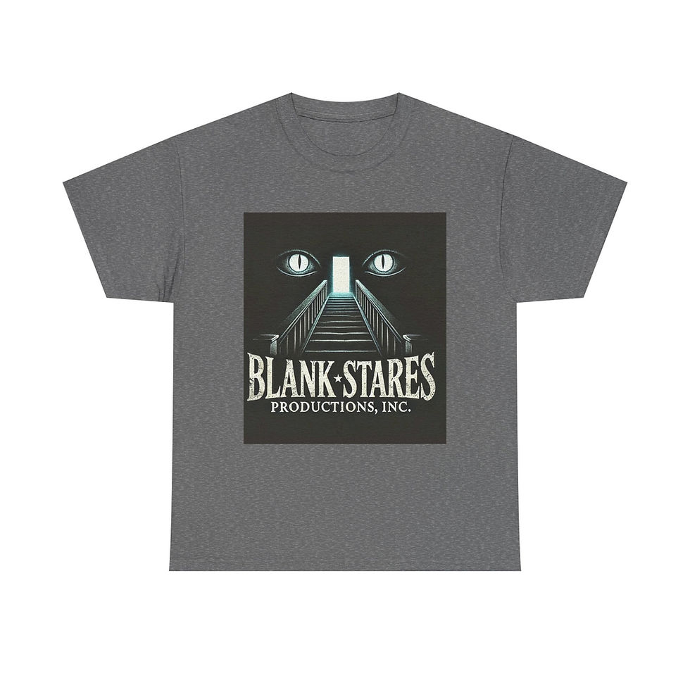 Thumbnail: Blank Stares Tee — Retro Horror Logo T‑Shirt