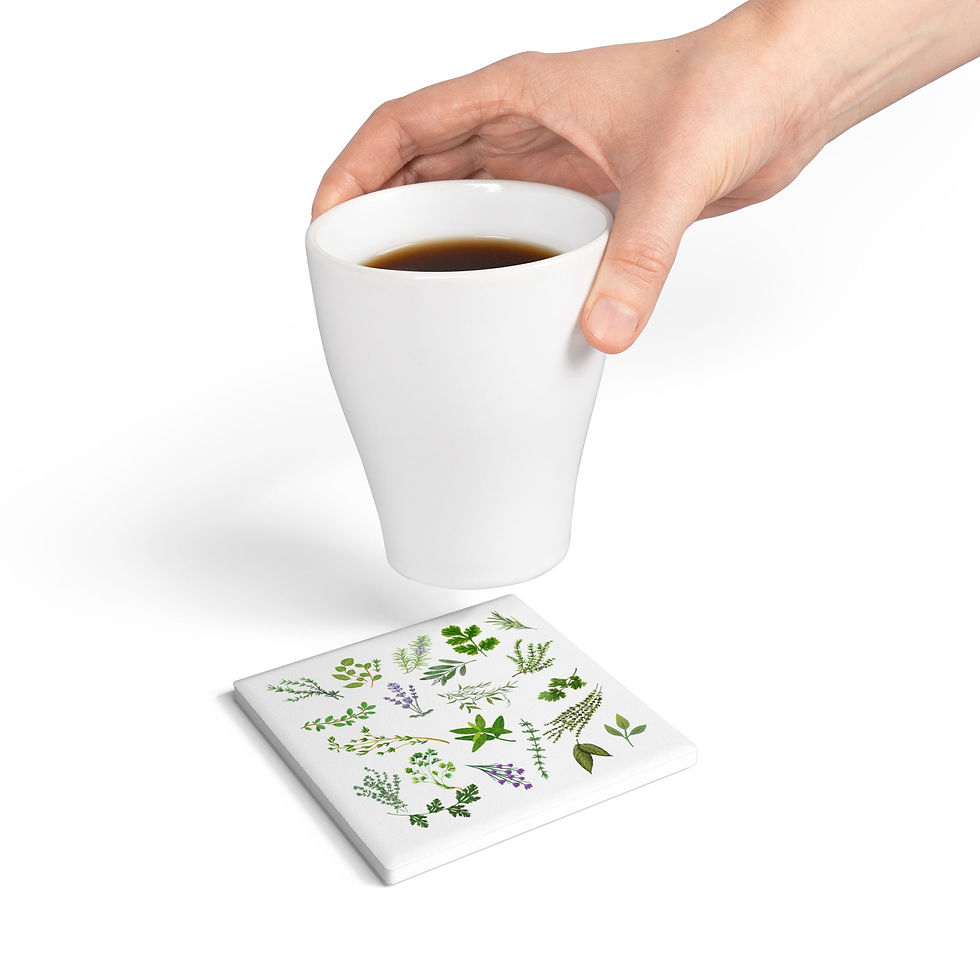 Thumbnail: Herbal Thyme! Ceramic Coasters 