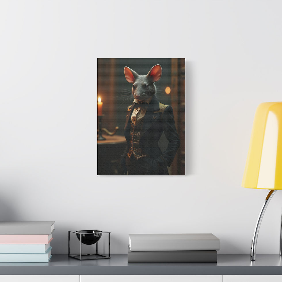 Thumbnail: Folk Horror Mouse Canvas Wall Art  