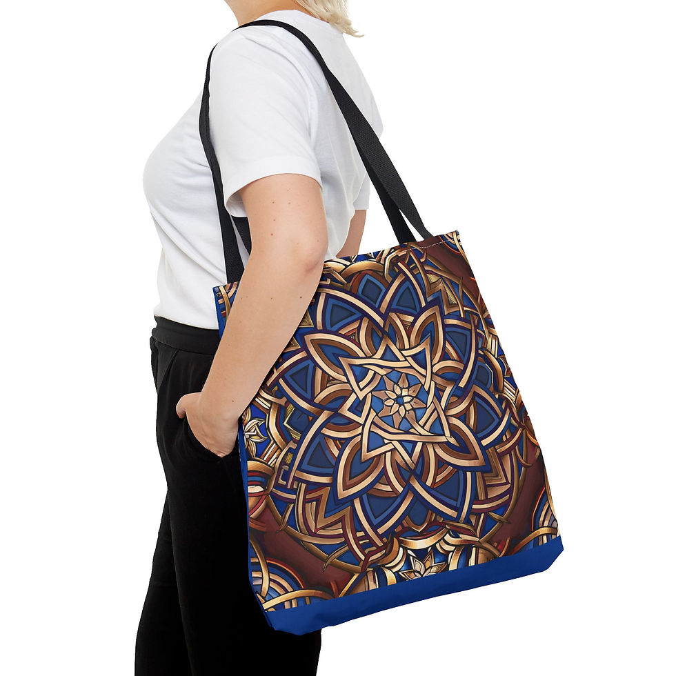 Thumbnail: Celtic Knot Pattern Tote Bag — Celtic Geometric Tote