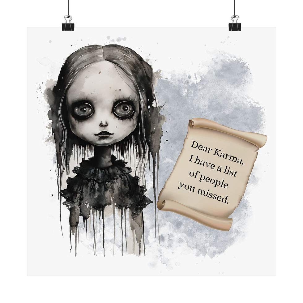 Thumbnail: Creepy Doll Poster, Dark Wall Decor 