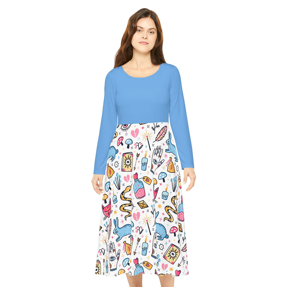 Thumbnail: Bunny Magic Dress — Women's Long Sleeve Dress
