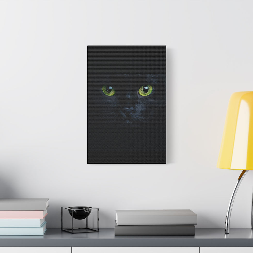 Thumbnail: Green Eyes Black Cat Wall Art 