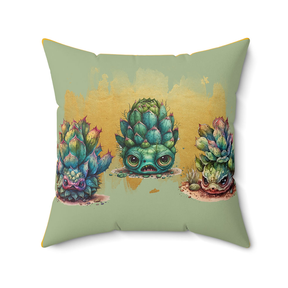 Thumbnail: Creepy Garden 1 Succulent Art Pillow