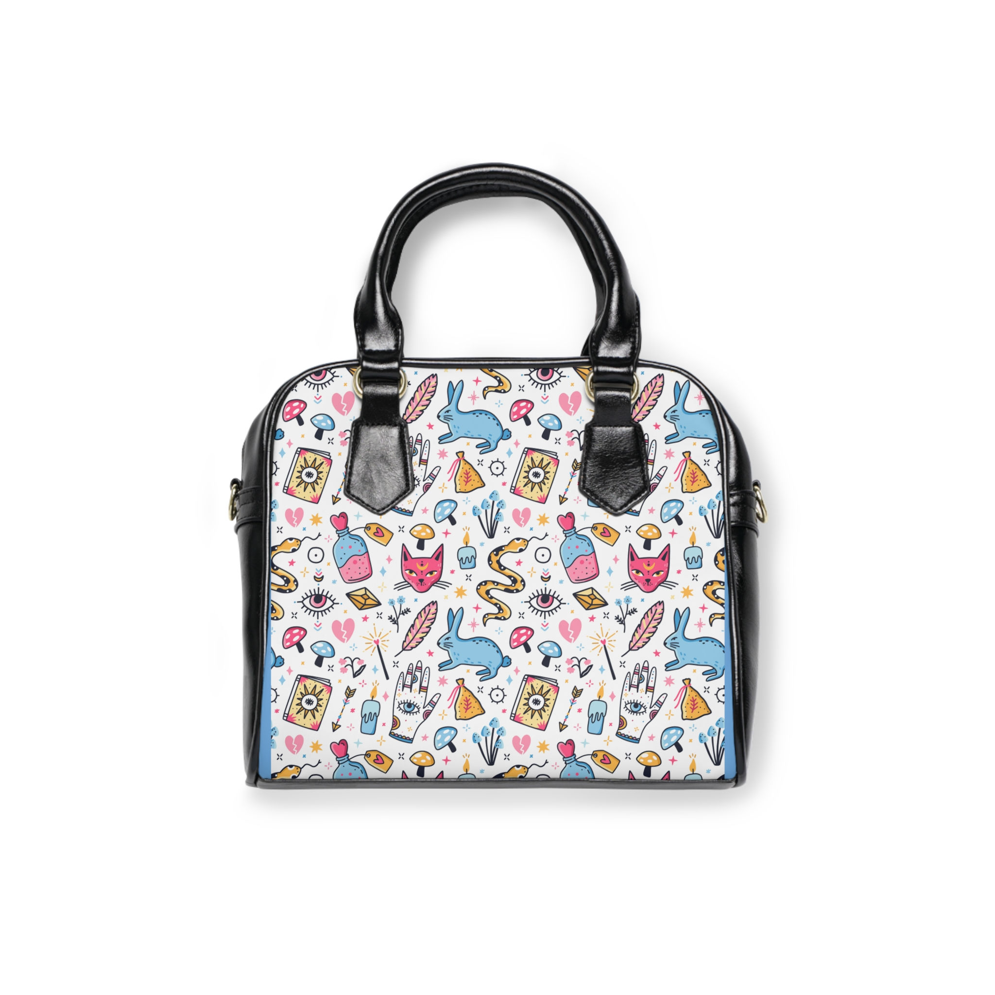 Bunny Magic Doodle Shoulder Handbag — Cute Mystical Patterned Purse