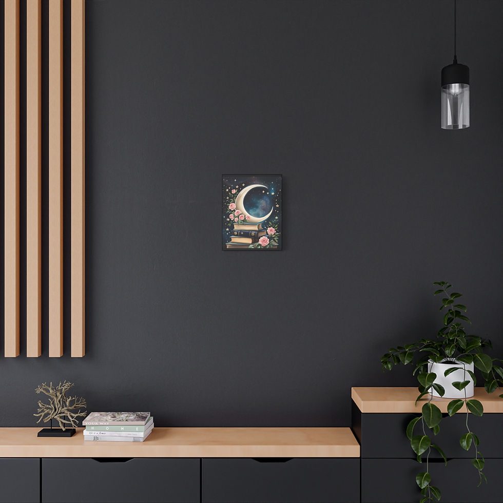 Thumbnail: Moonlit Bookshelf Canvas Art 