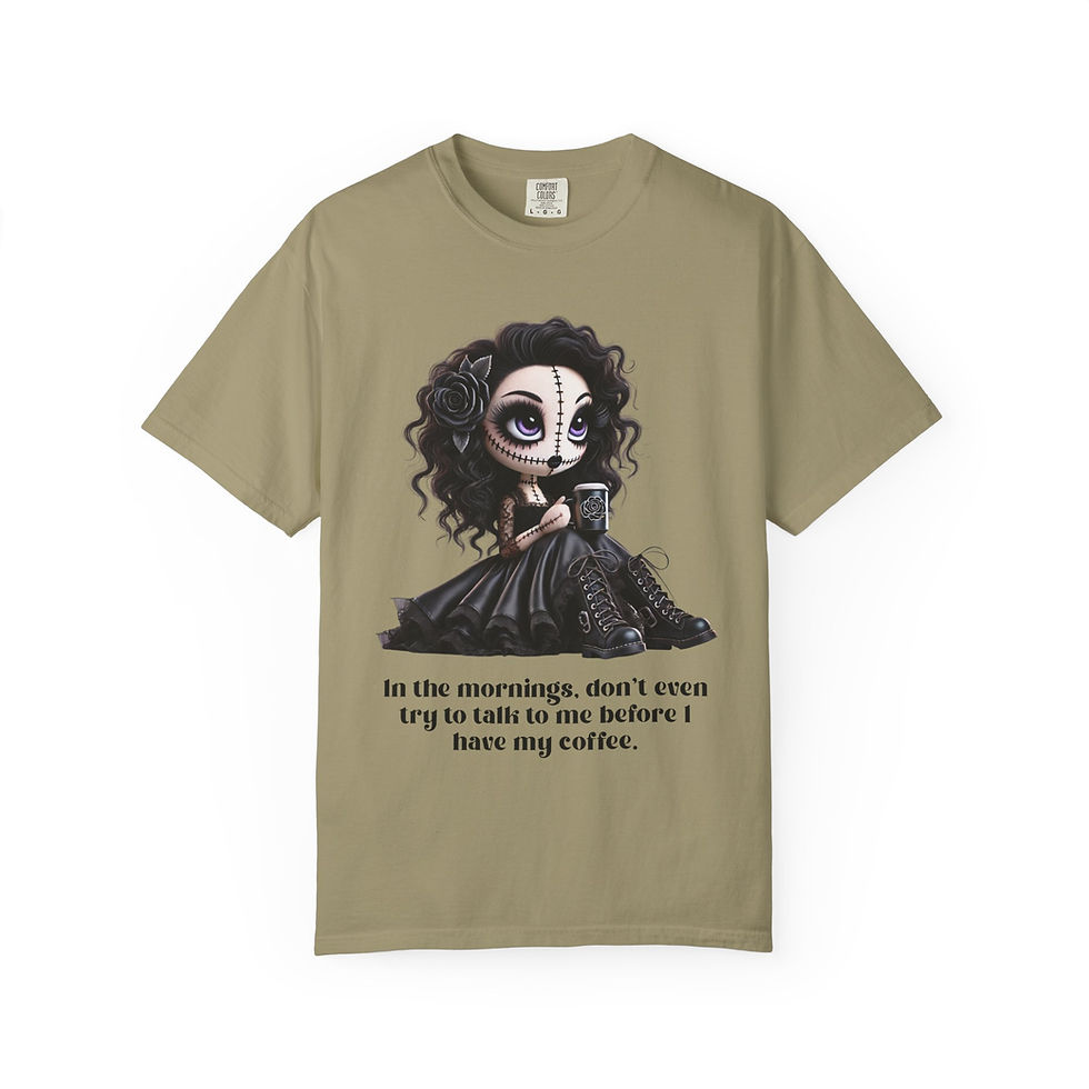 Thumbnail: Creepy Doll Unisex Garment-Dyed T-shirt