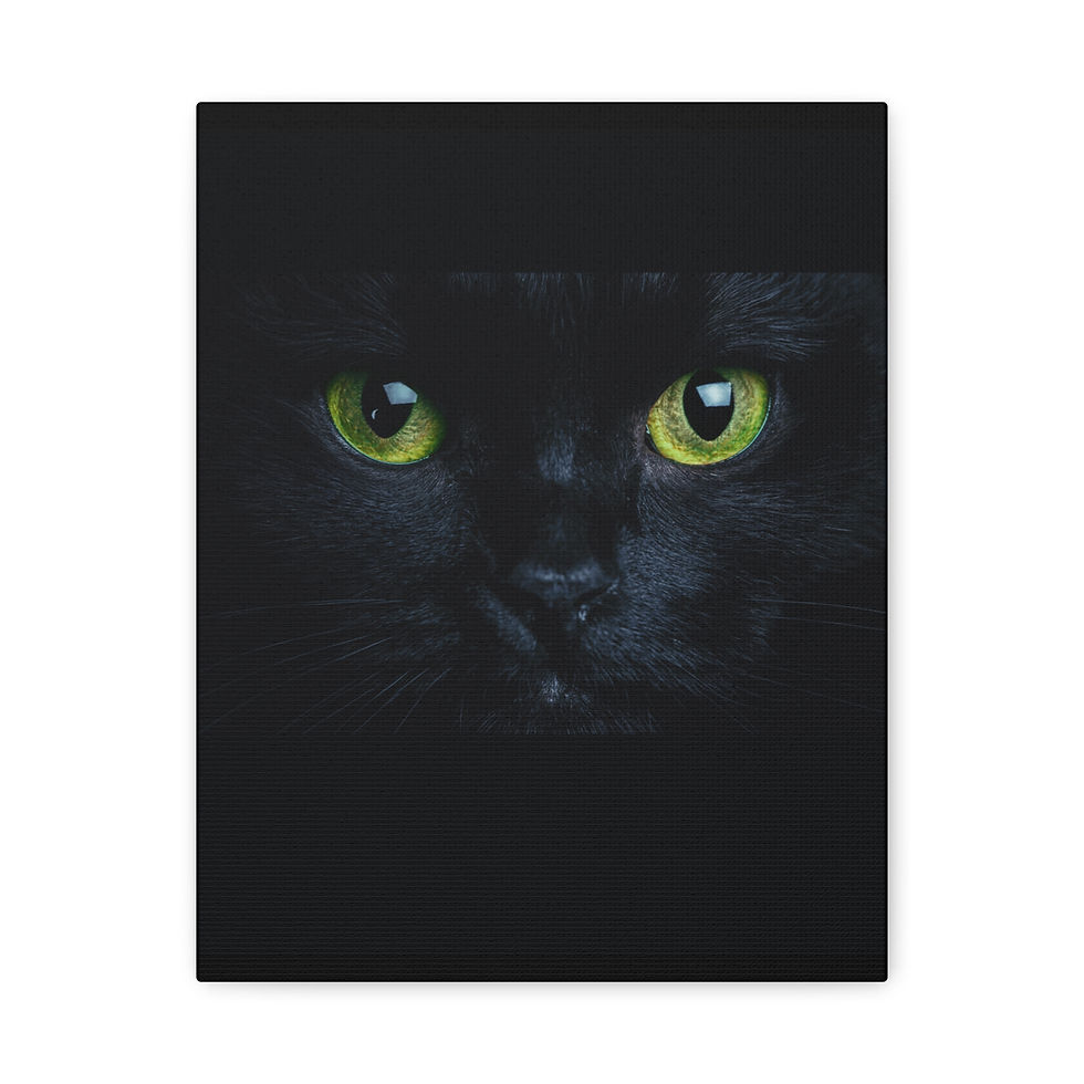 Thumbnail: Green Eyes Black Cat Wall Art 
