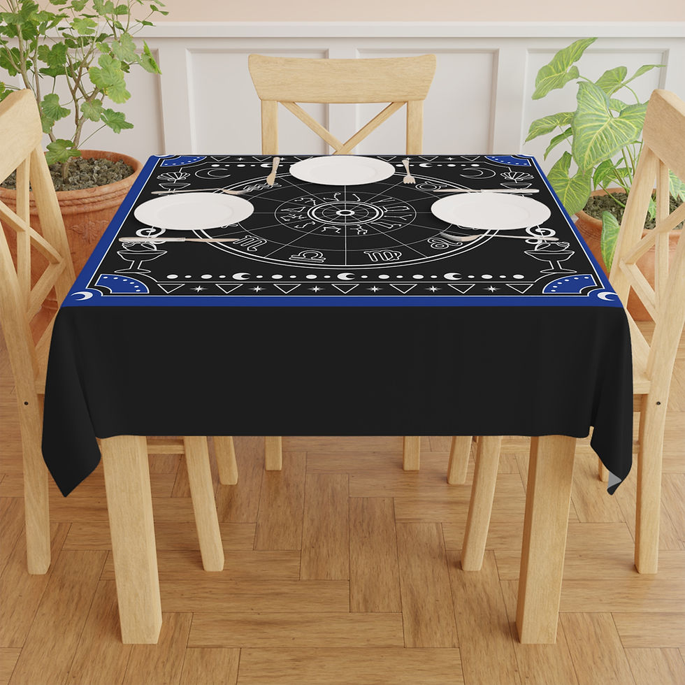Thumbnail: Altar ClothTablecloth — Black & Blue  
