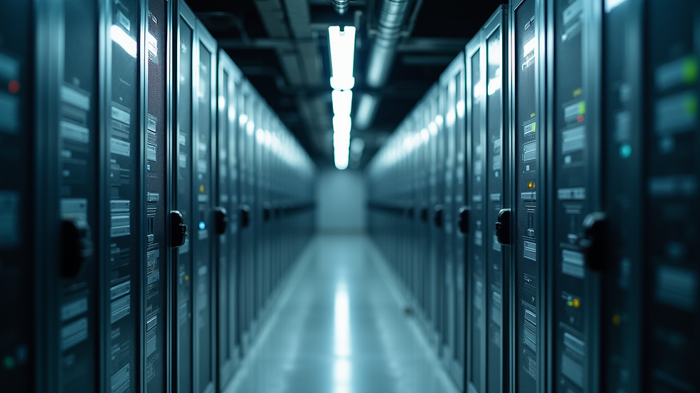 Eye-level view of a secure data storage facility