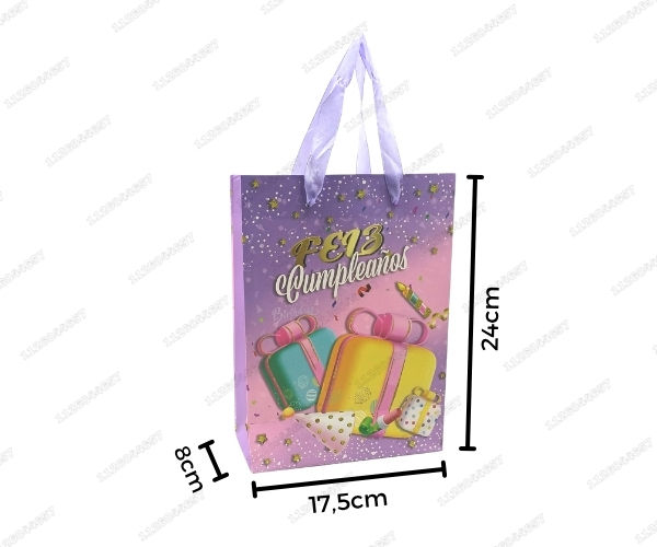 Miniatura: [ES-198-1016] BOLSA DE REGALO DISEÑO NENAS MIDE 17.5 X 8 X 24 CM