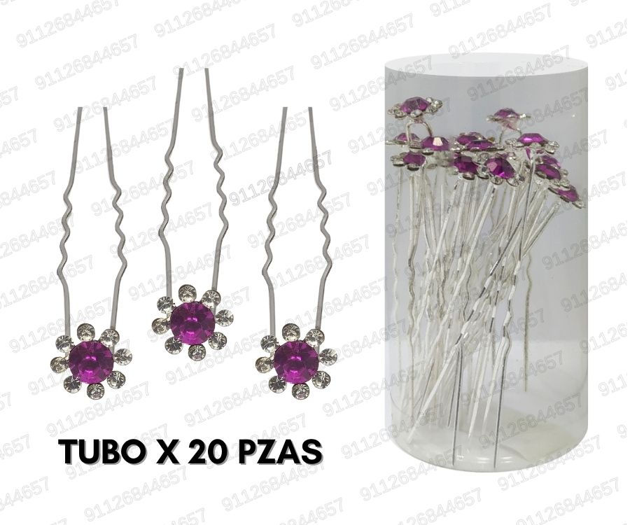 Miniatura: [IN-72-248] INVISIBLE HORQUILLA FLOR CON STRASS COLORES