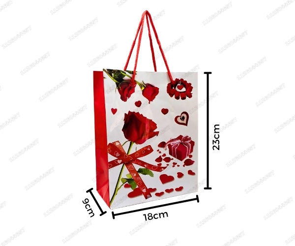 Miniatura: [ES-198-1017] BOLSA DE REGALO DISEÑO ROSAS MIDE 18 X 9 X 23 CM