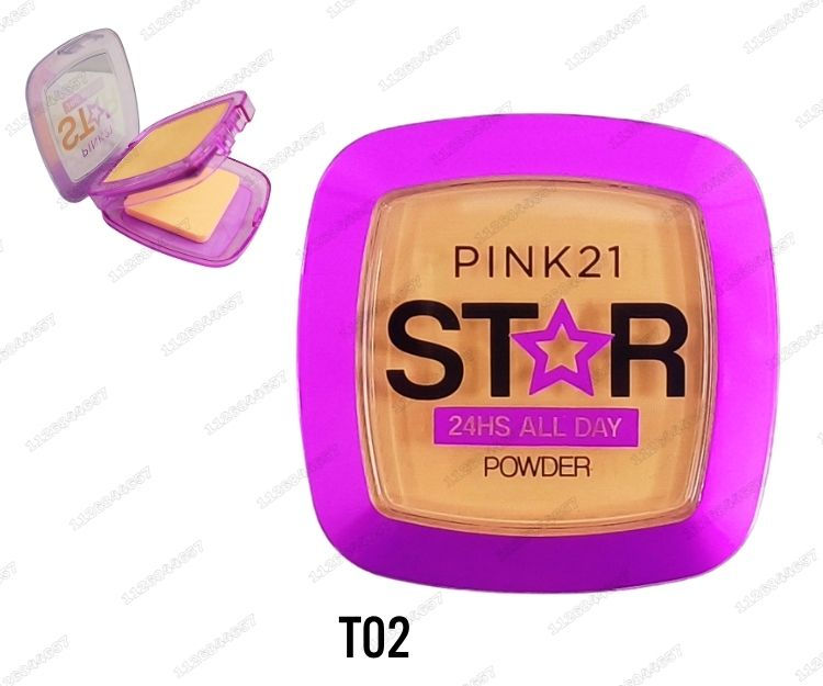 Miniatura: [COS-202-1467A] POLVO COMPACTO ESPEJO + ESPONJA PINK 21-CS6656