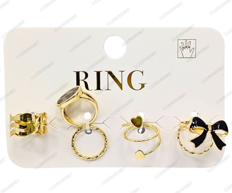 Miniatura: [AN-130-1065D] SET DE ANILLOS CON FORMAS DORADO