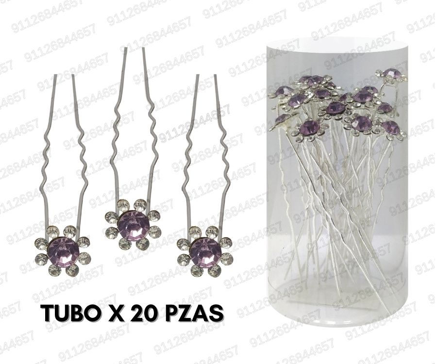 Miniatura: [IN-72-248] INVISIBLE HORQUILLA FLOR CON STRASS COLORES