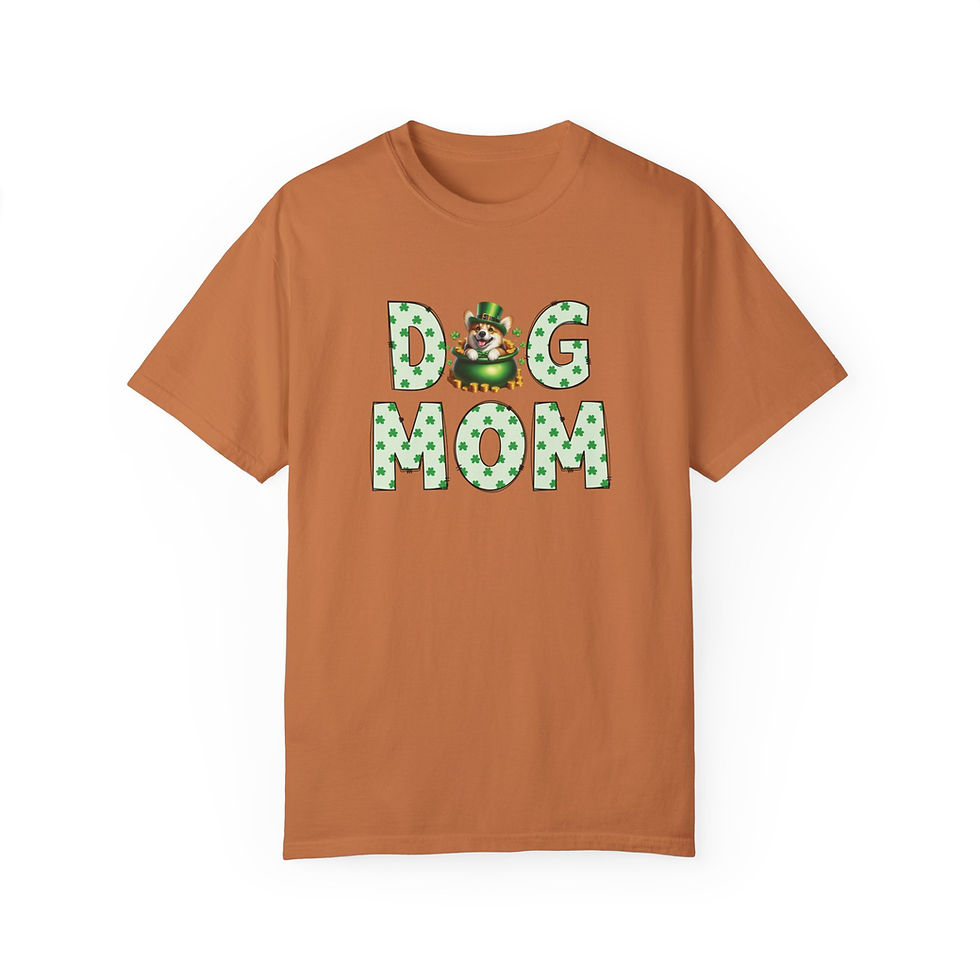 Thumbnail: St. Patrick's Day Dog Mom T-Shirt, Corgi in Pot of Gold Tee, Shamrock Shirt