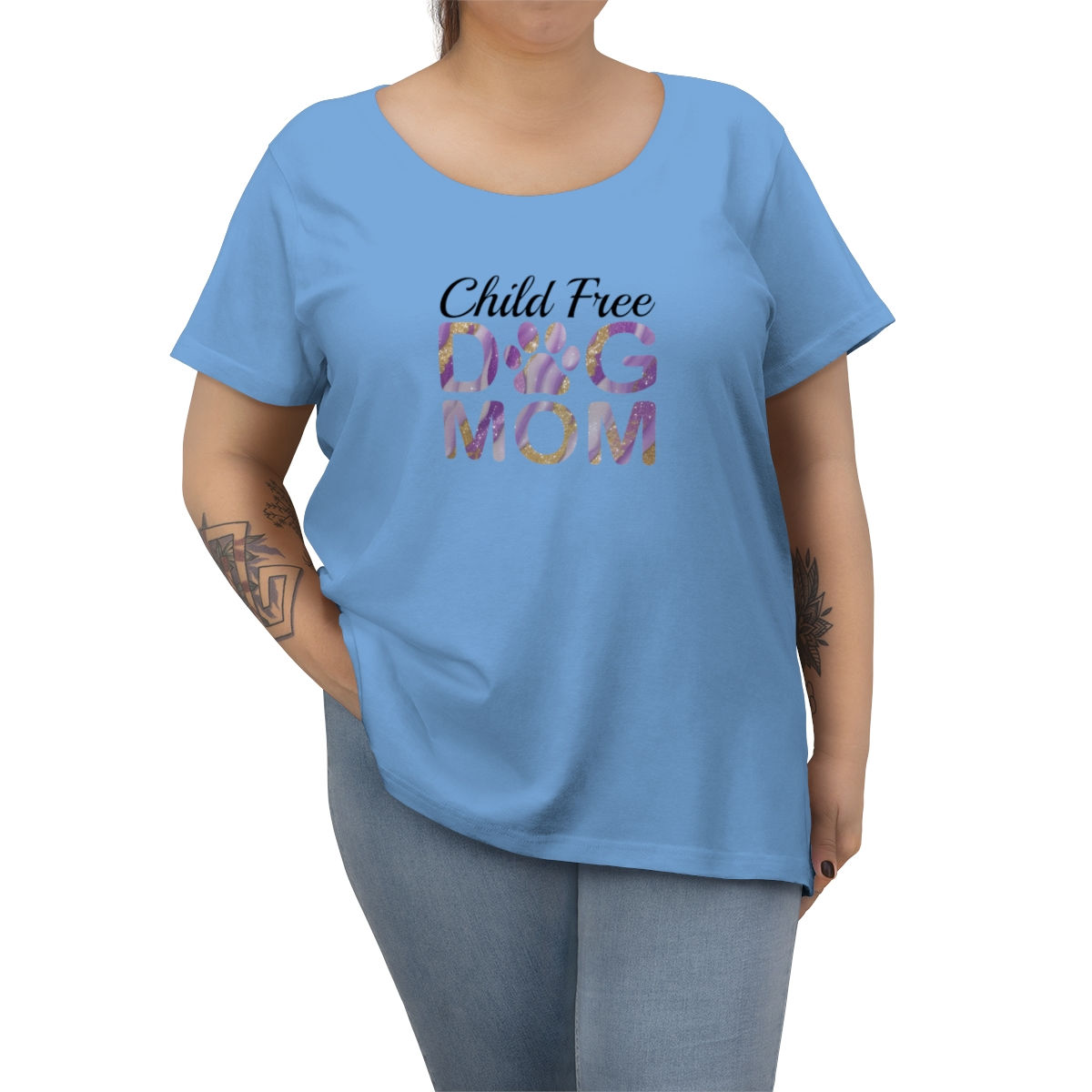 Child Free Dog mom Curvy t-shirt