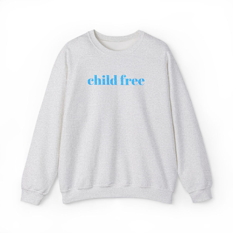 Thumbnail: Child Free Embroidered Sweatshirt, Childfree Crewneck, DINK Hoodie Alternative