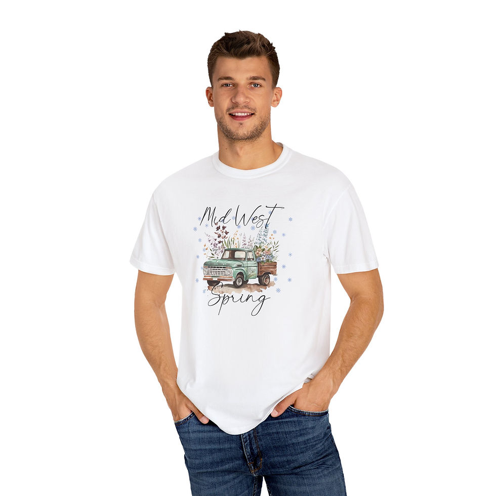 Thumbnail: Spring Flowers and Snowflakes T-Shirt, Humorous Weather Tee, Gardener Gift