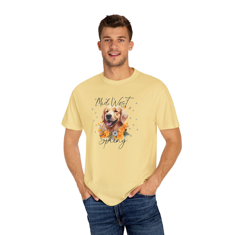 Thumbnail: Midwest Spring Golden Retriever T-Shirt, Dog Shirt, Funny Tee, Dog Lover Gift