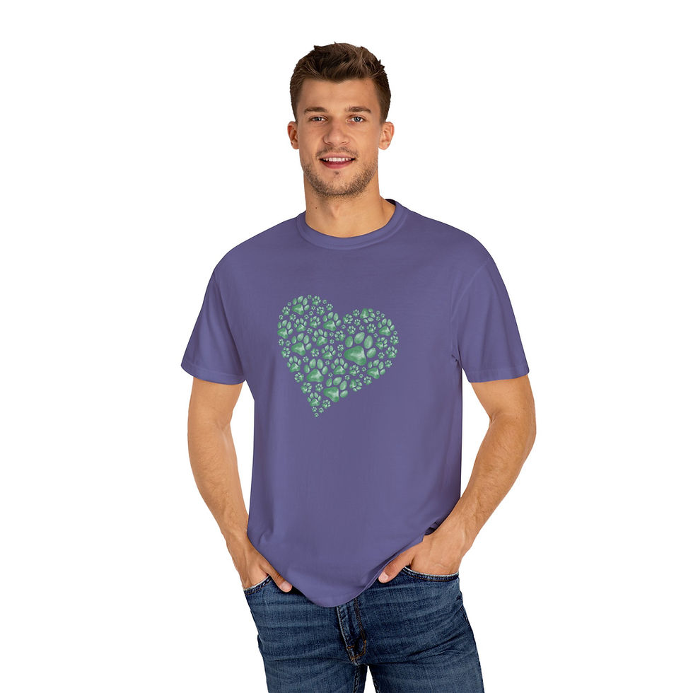 Thumbnail: Paw Print Heart T-Shirt, Dog Lover Tee, Pet Lover Shirt, Gift for Dog Owners
