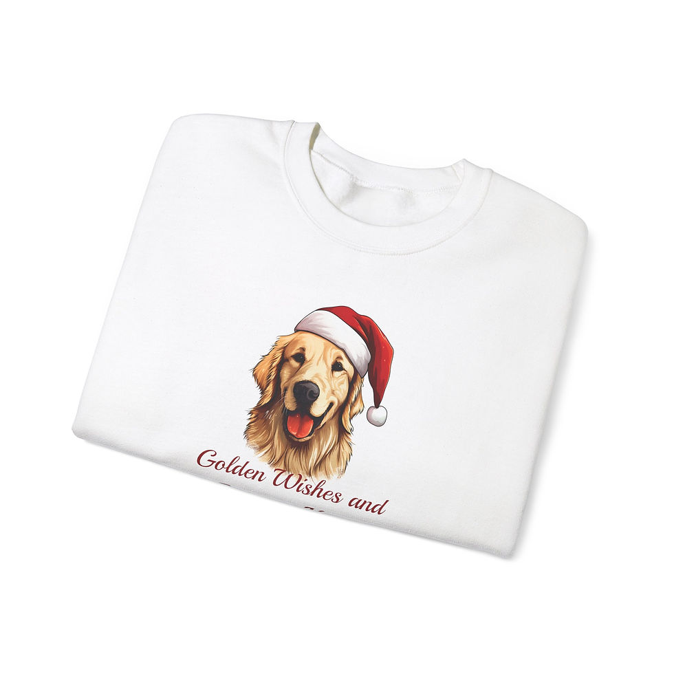 Thumbnail: Golden Wishes and Retriever Kisses Sweatshirt, Holiday Dog Lover Gift