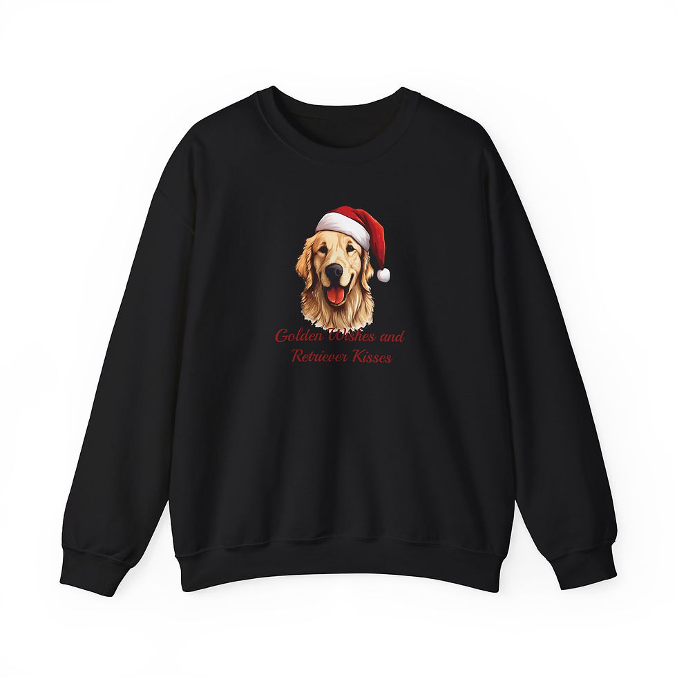 Thumbnail: Golden Wishes and Retriever Kisses Sweatshirt, Holiday Dog Lover Gift
