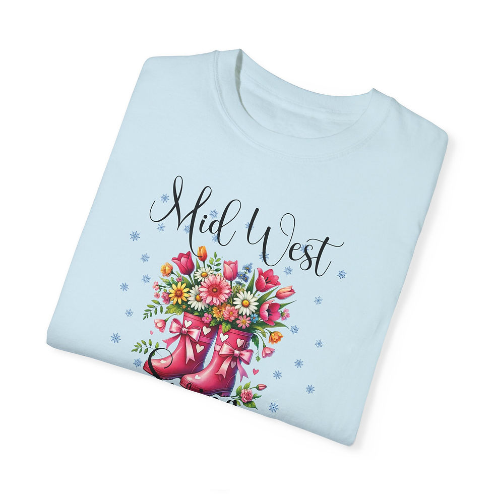 Thumbnail: Spring Flowers and Snowflakes T-Shirt, Unpredictable Spring Shirt, Gardener Gift