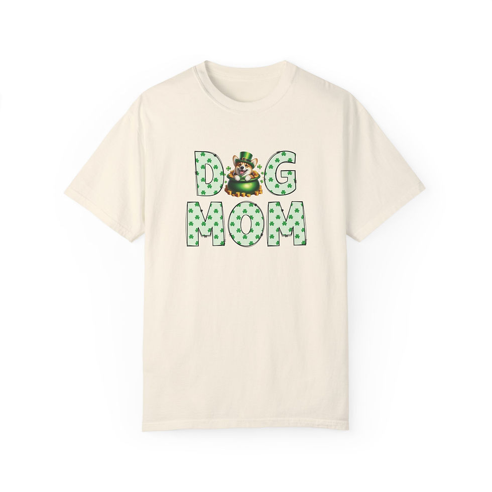 Thumbnail: St. Patrick's Day Dog Mom T-Shirt, Corgi in Pot of Gold Tee, Shamrock Shirt