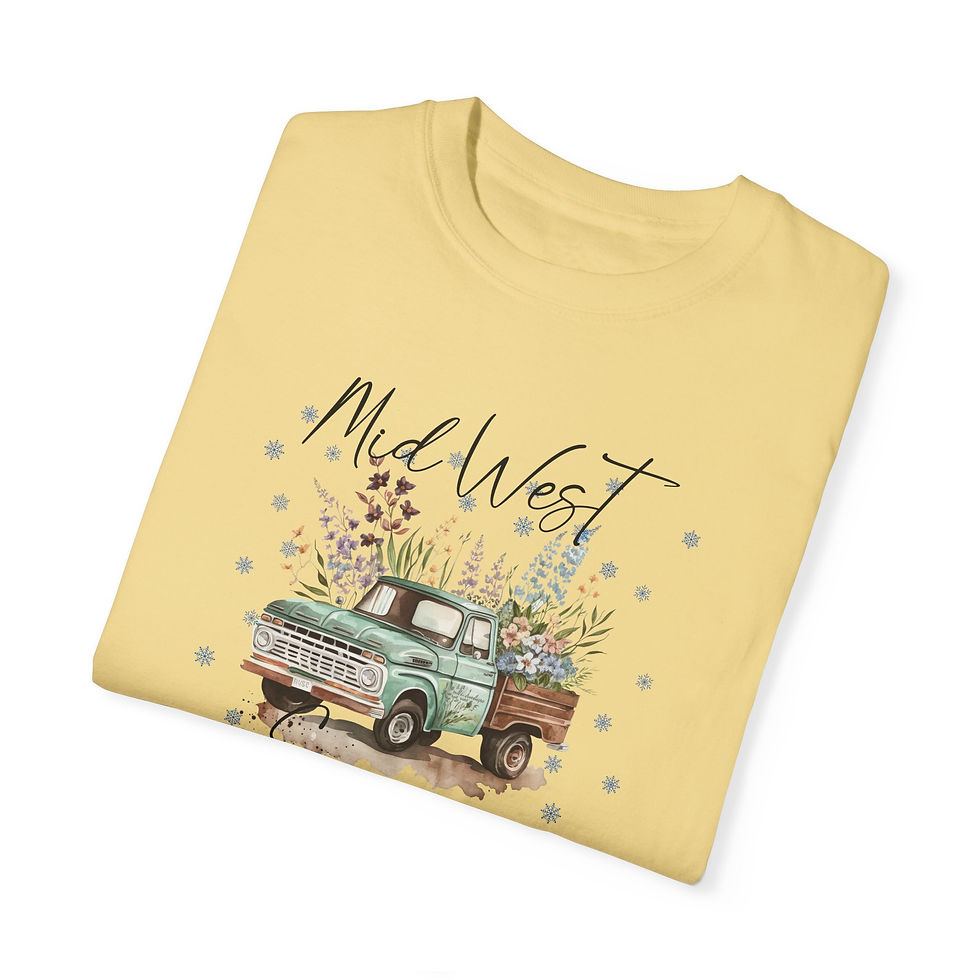 Thumbnail: Spring Flowers and Snowflakes T-Shirt, Humorous Weather Tee, Gardener Gift