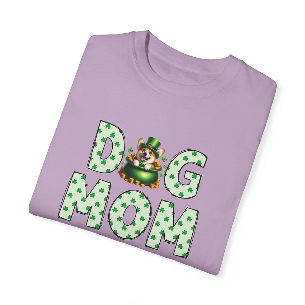 Thumbnail: St. Patrick's Day Dog Mom T-Shirt, Corgi in Pot of Gold Tee, Shamrock Shirt