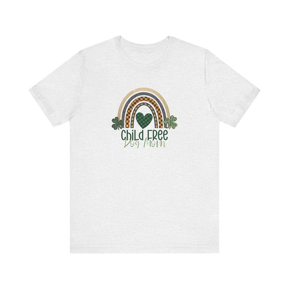 Thumbnail: Child Free Dog Mom T-Shirt, St. Patrick's Day Rainbow Tee