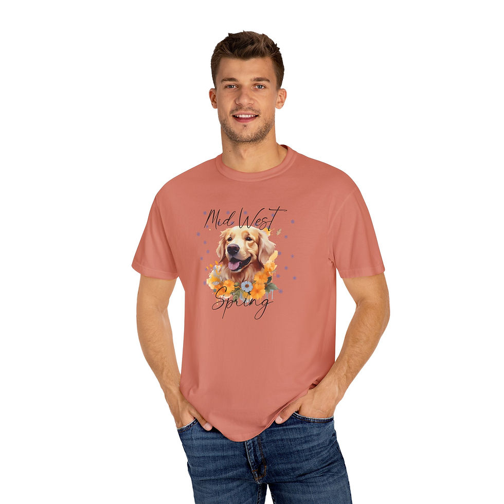 Thumbnail: Midwest Spring Golden Retriever T-Shirt, Dog Shirt, Funny Tee, Dog Lover Gift