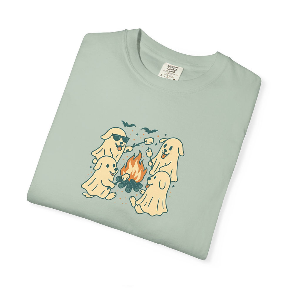 Thumbnail: Cozy Campfire Dogs T-Shirt,  Perfect for Dog Lovers, Camping, Outdoor Parties