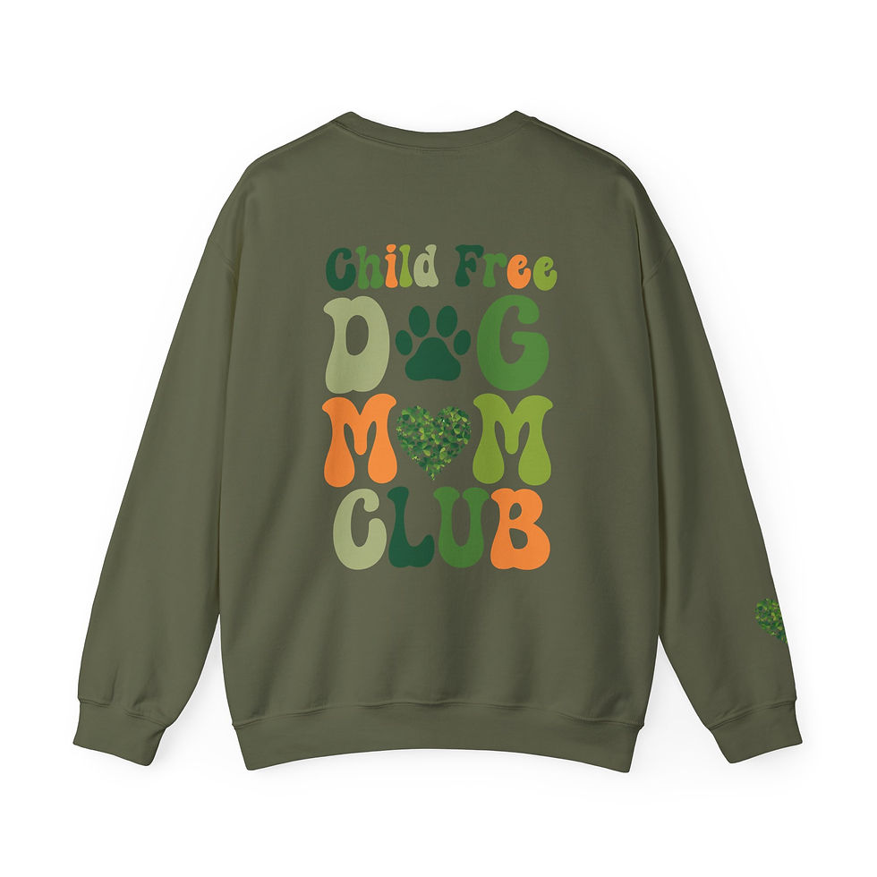 Thumbnail: Dog Mom Club Crewneck, St. Patrick's Day Child Free Dog Mom Club Sweatshirt