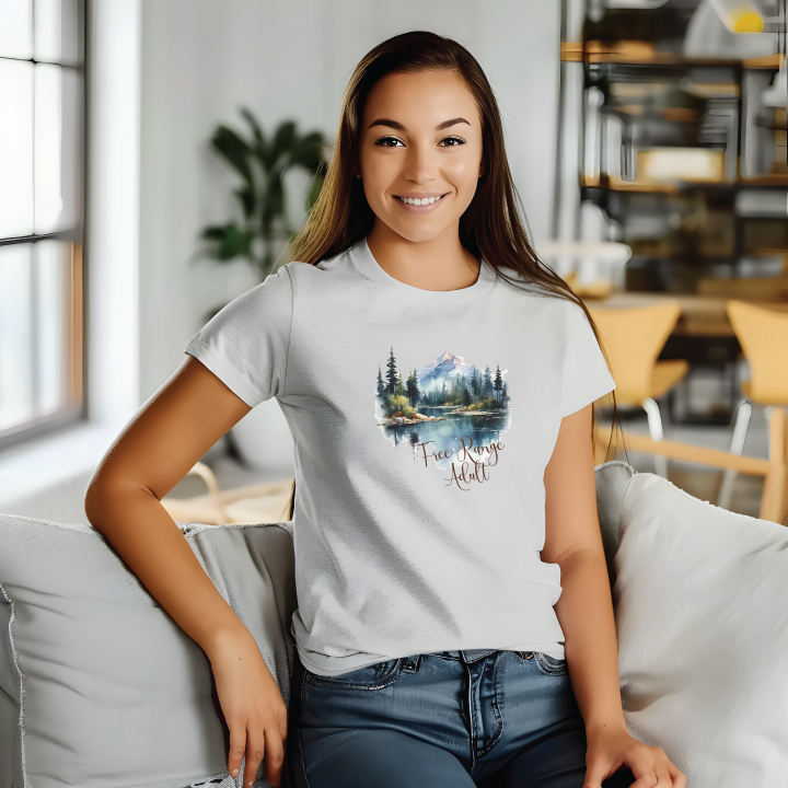 Thumbnail: Free Range Adult T-shirt, Mountain T-shirt, Nature Lover Gift, Outdoor Adventure