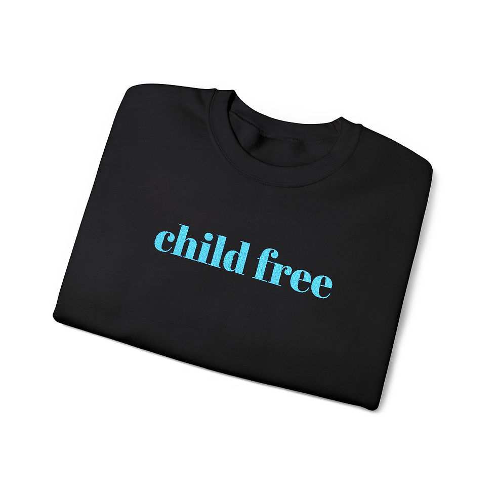 Thumbnail: Child Free Embroidered Sweatshirt, Childfree Crewneck, DINK Hoodie Alternative