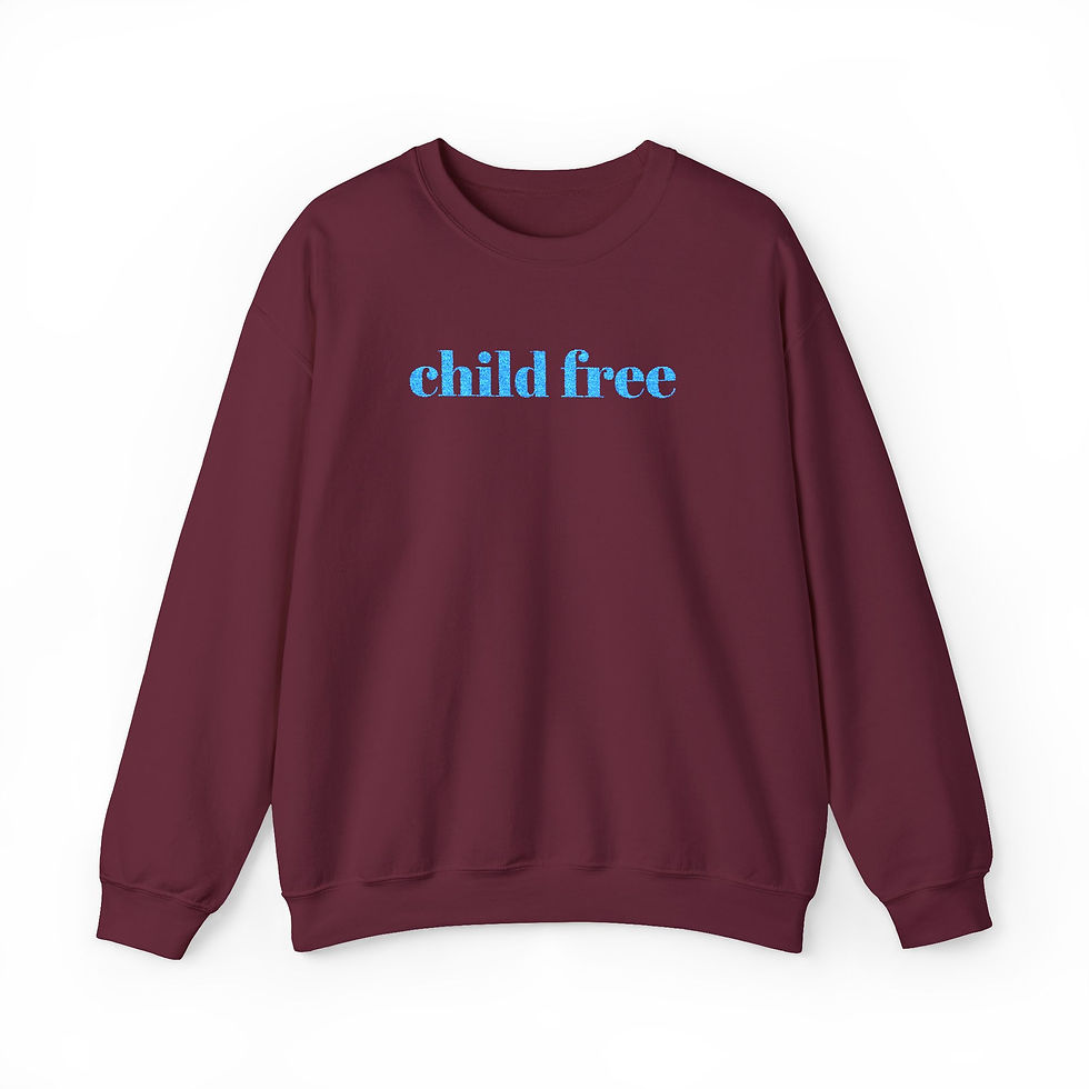 Thumbnail: Child Free Embroidered Sweatshirt, Childfree Crewneck, DINK Hoodie Alternative