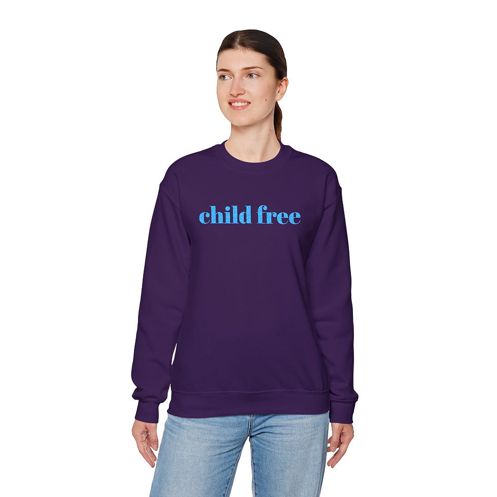 Thumbnail: Child Free Embroidered Sweatshirt, Childfree Crewneck, DINK Hoodie Alternative