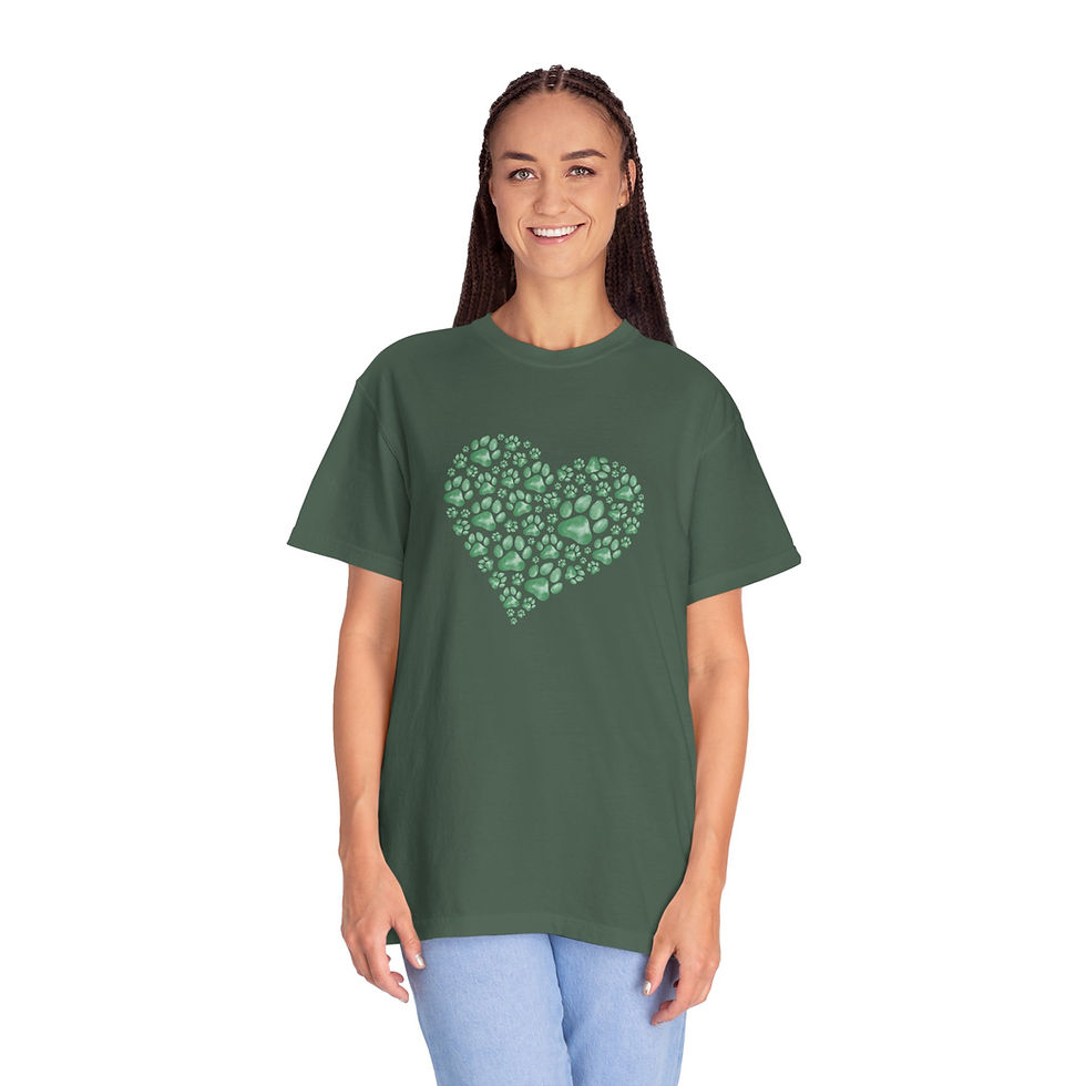 Thumbnail: Paw Print Heart T-Shirt, Dog Lover Tee, Pet Lover Shirt, Gift for Dog Owners