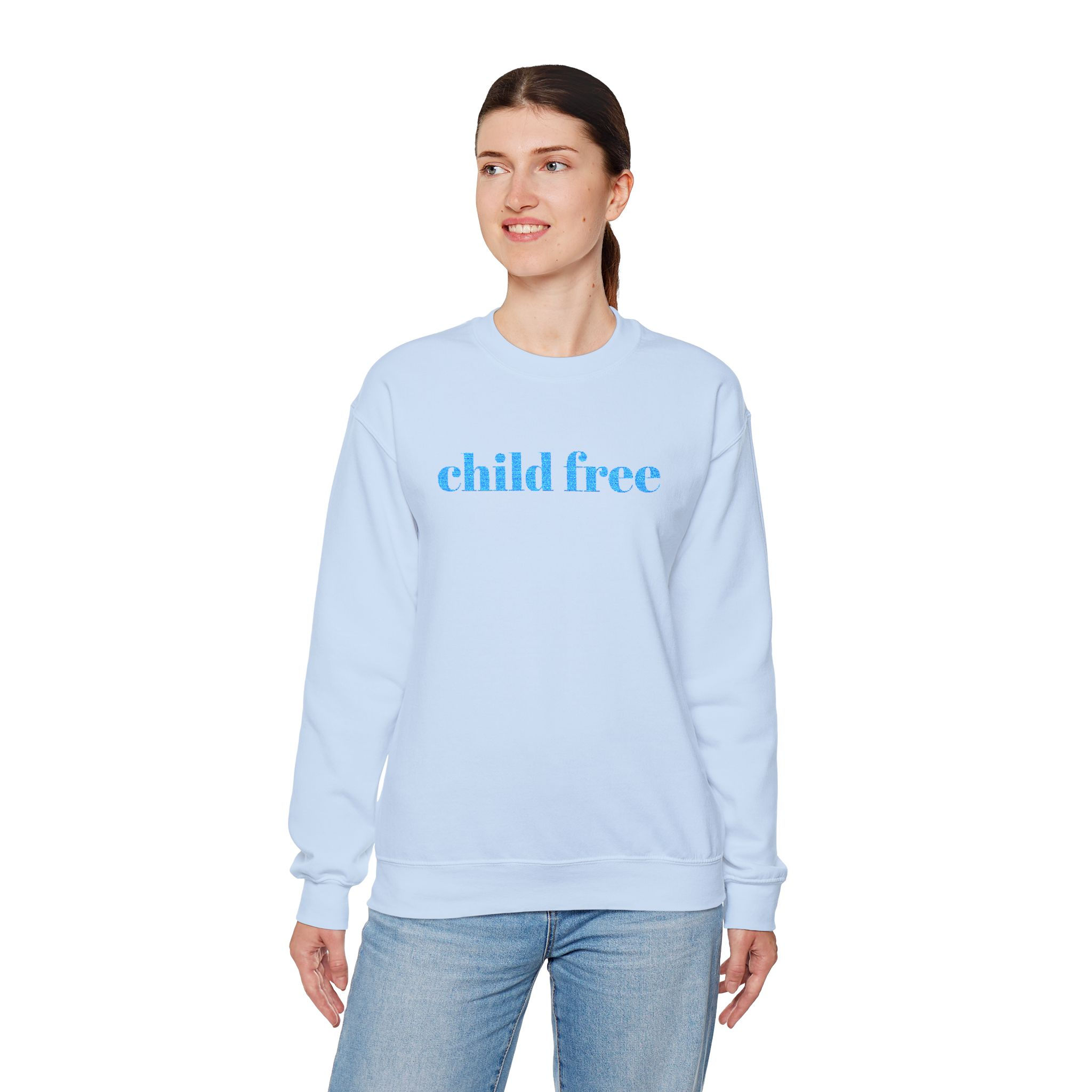 Child Free Embroidered Sweatshirt, Childfree Crewneck, DINK Hoodie Alternative