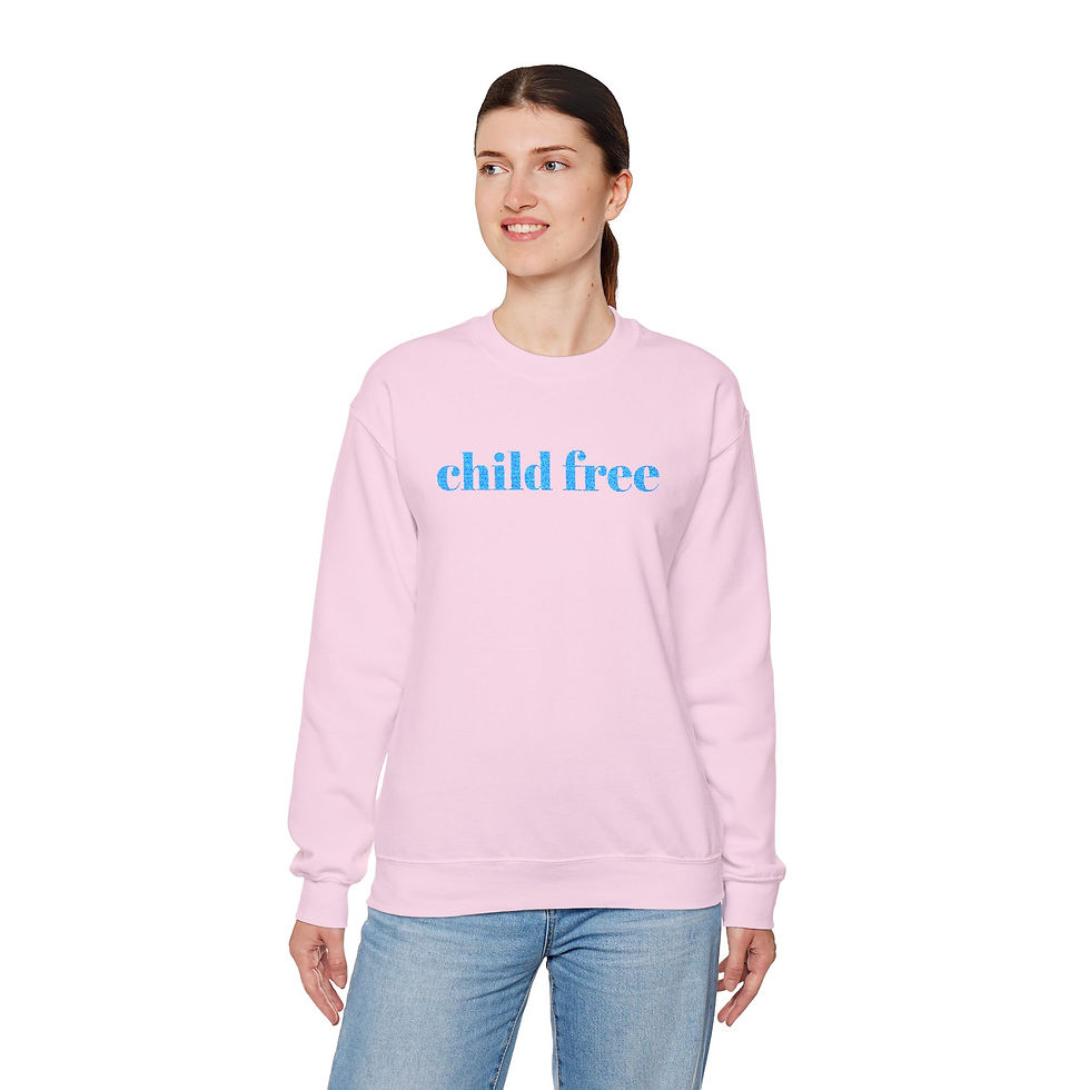Thumbnail: Child Free Embroidered Sweatshirt, Childfree Crewneck, DINK Hoodie Alternative