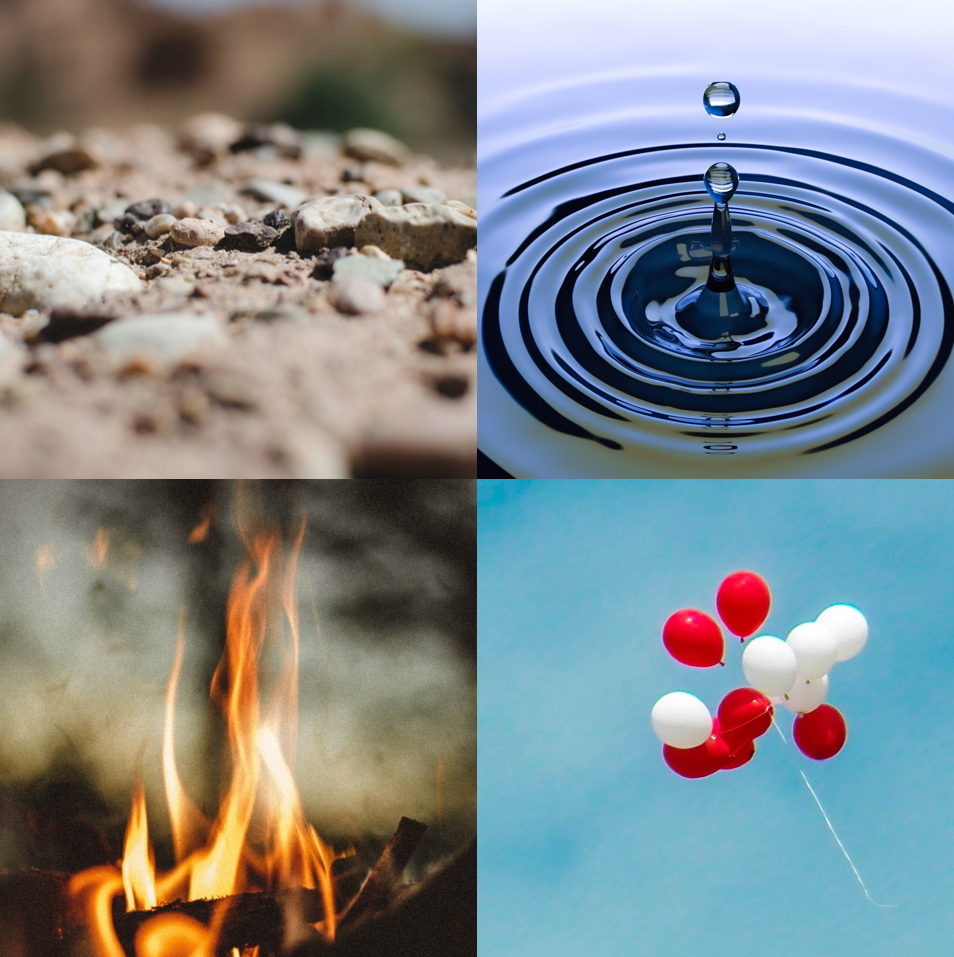 The elements - Earth Water Fire Air