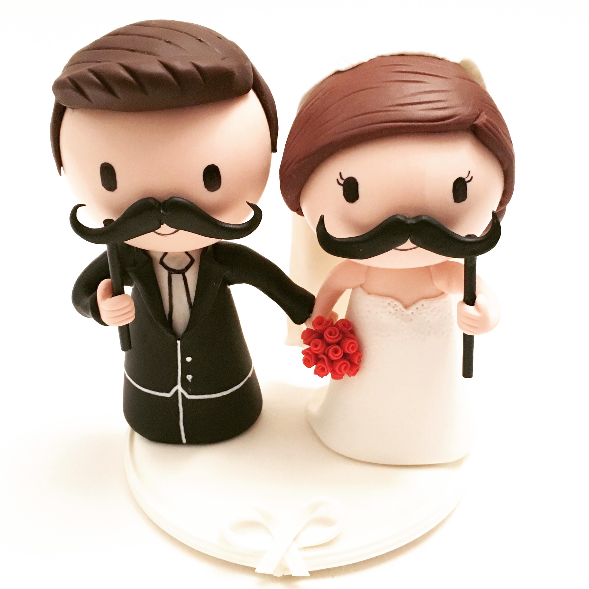 wedding cake topper mustache