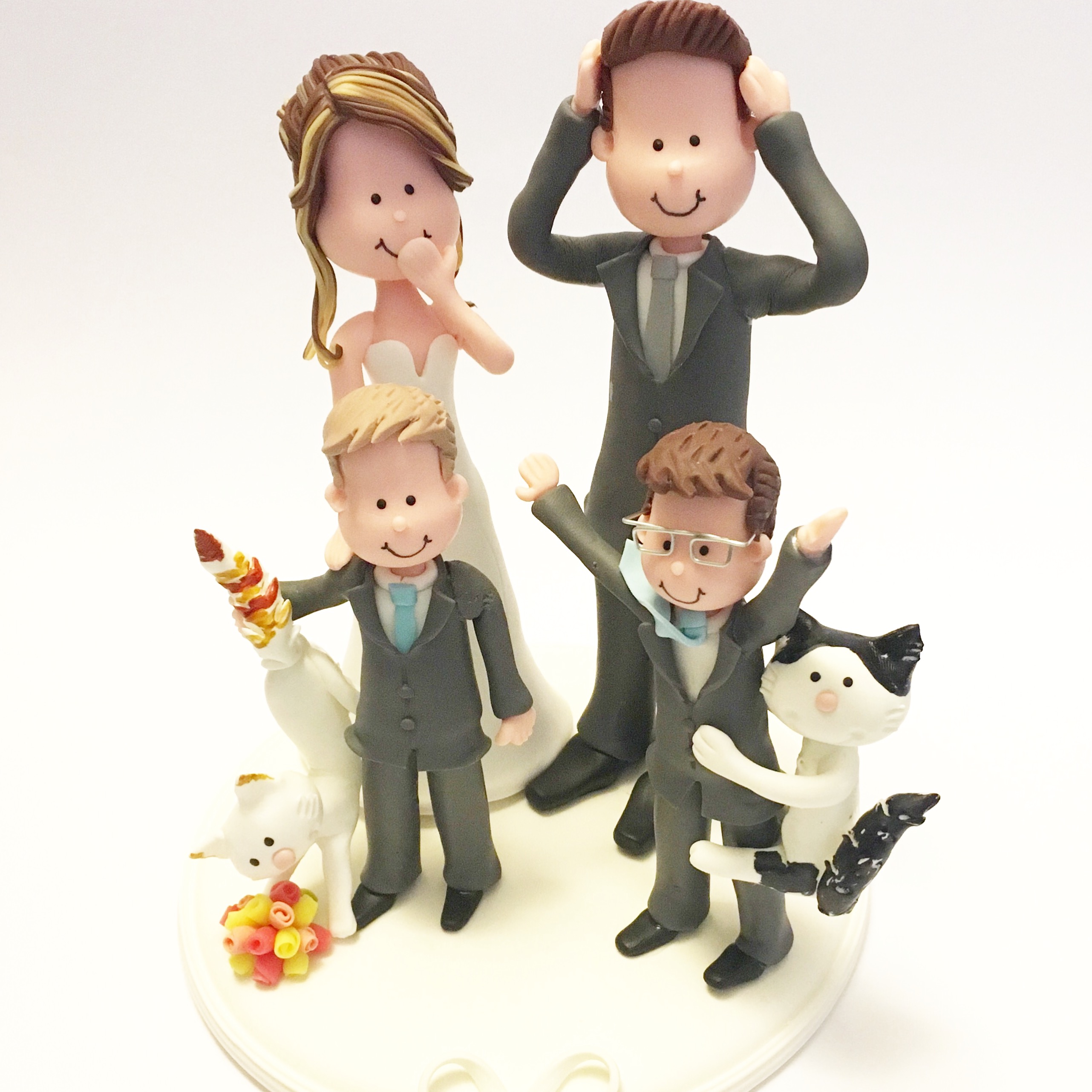 wedding-cake-topper-family-cats