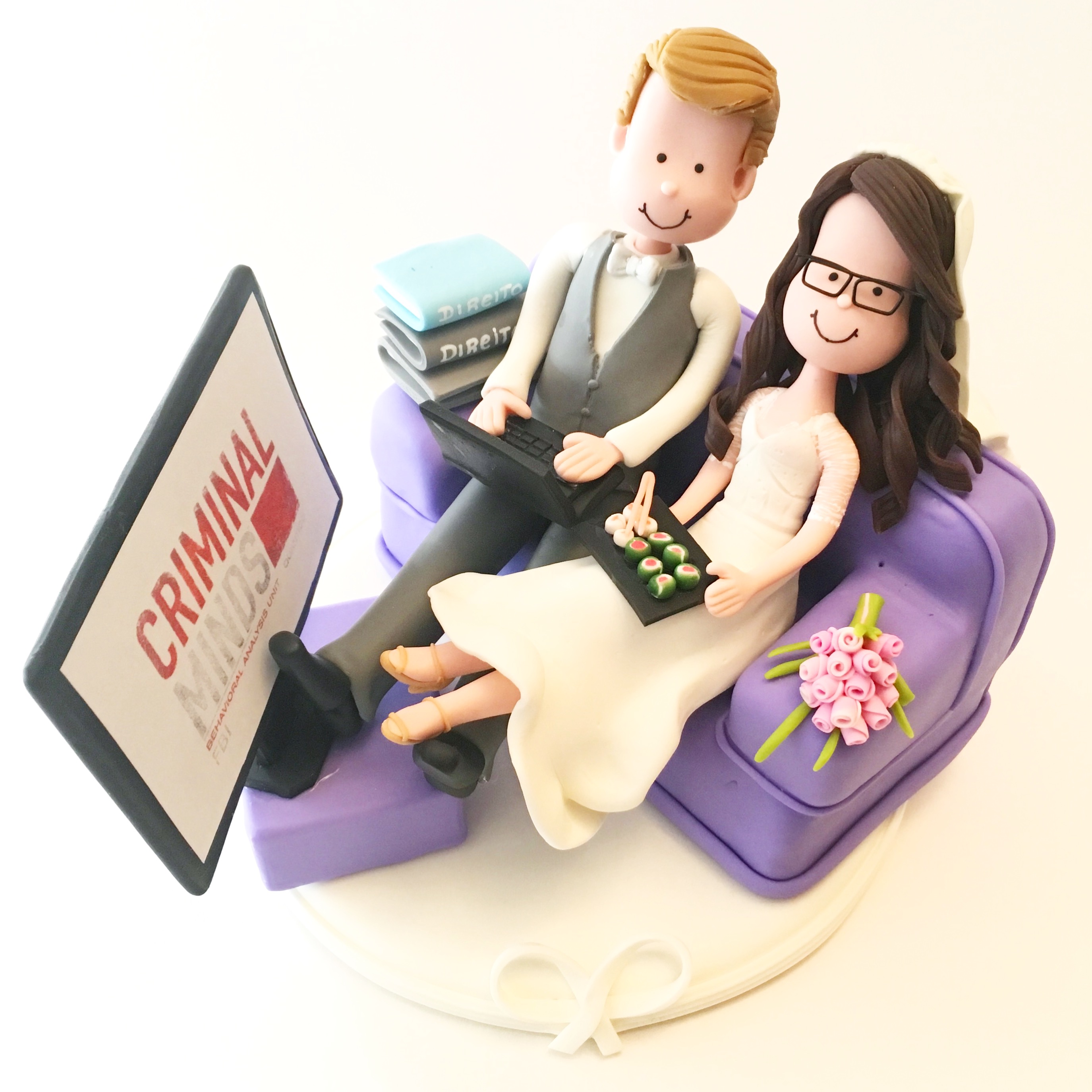 wedding cake topper sushi and tv