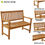 Thumbnail: Patio Wise traditional bench with callouts highlighting features: curved armrests for comfort, natural weather-resistant color, reinforced slatted seat for support, and durable legs for stability.