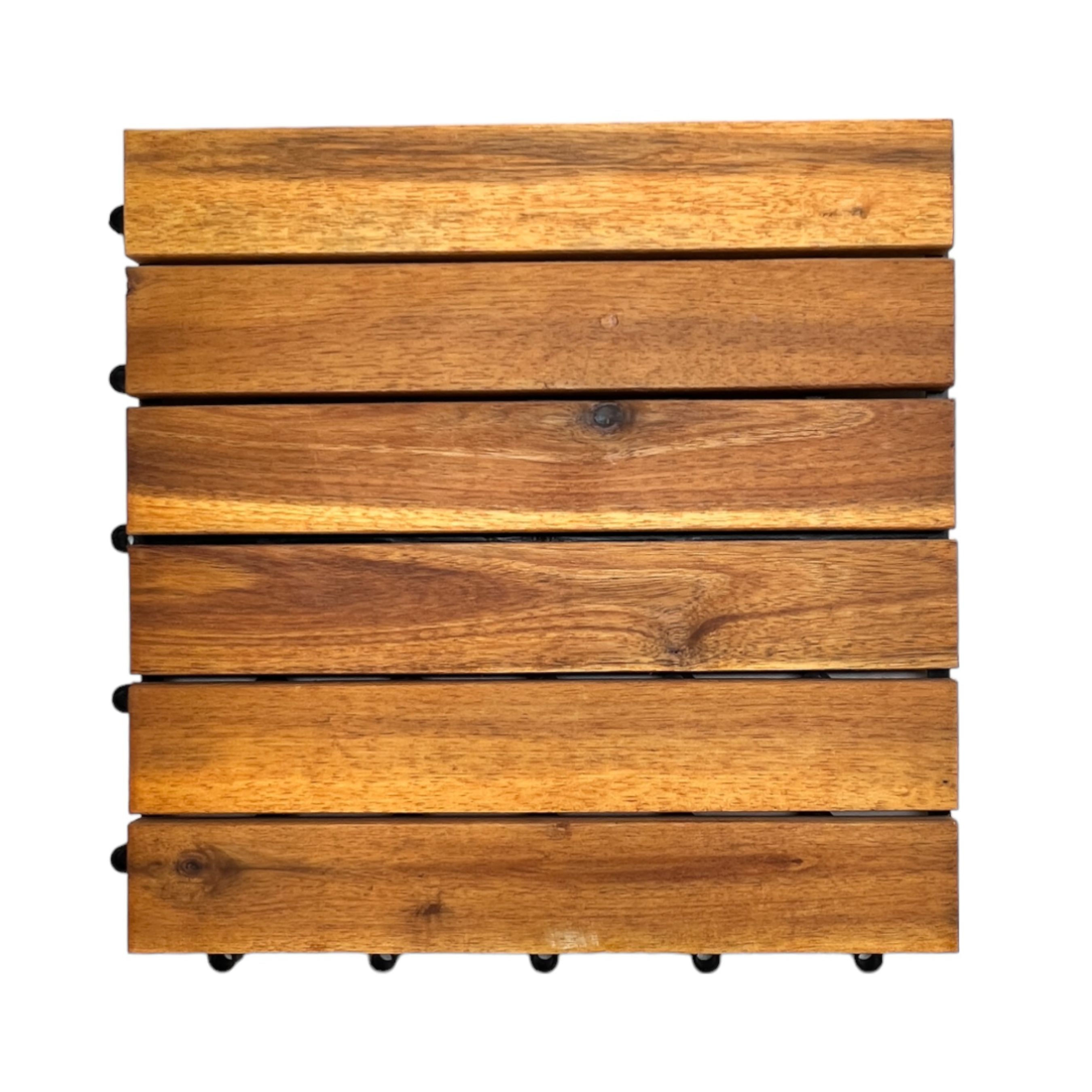 12" x 12" Acacia Hardwood Interlocking Deck Tiles (10 Piece)