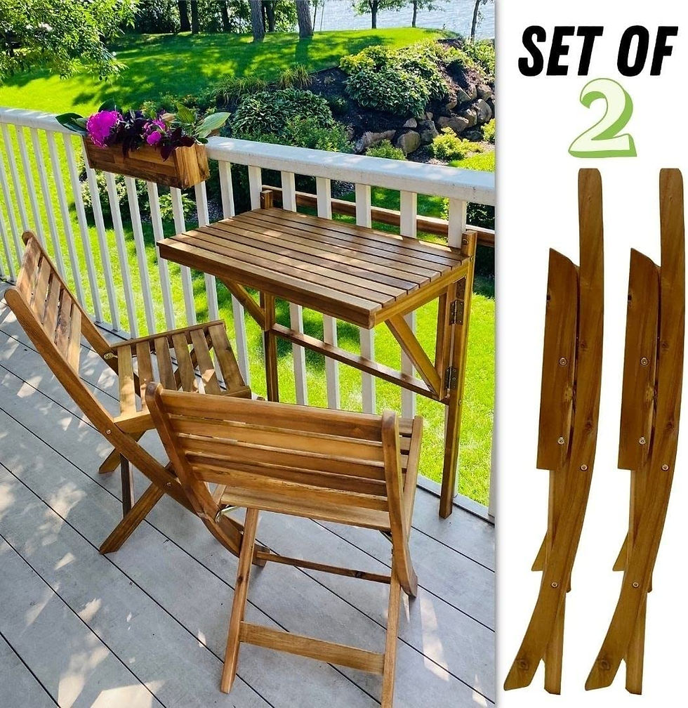 Thumbnail: Set of 2 Acacia Folding Chairs